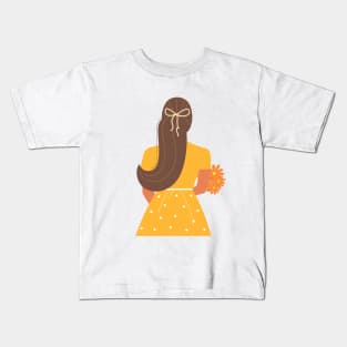 Cute girl from behind. Kids T-Shirt